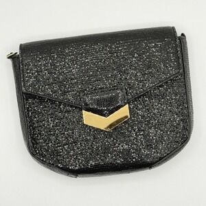 Demellier Mini London Clutch Sequin Handbag Black Shiny*‎ Missing Strap